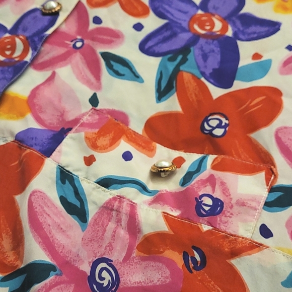 Vintage 100% silk tunic floral dress - Picture 12 of 12